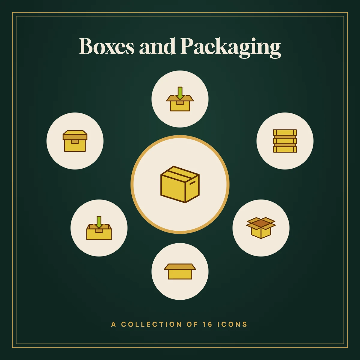 Boxes and Packaging Icon Collection Vol. 1 (Colour)