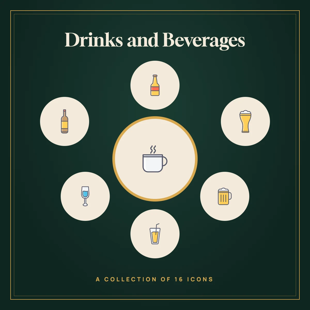 Drinks and Beverages Icon Collection (Colour)
