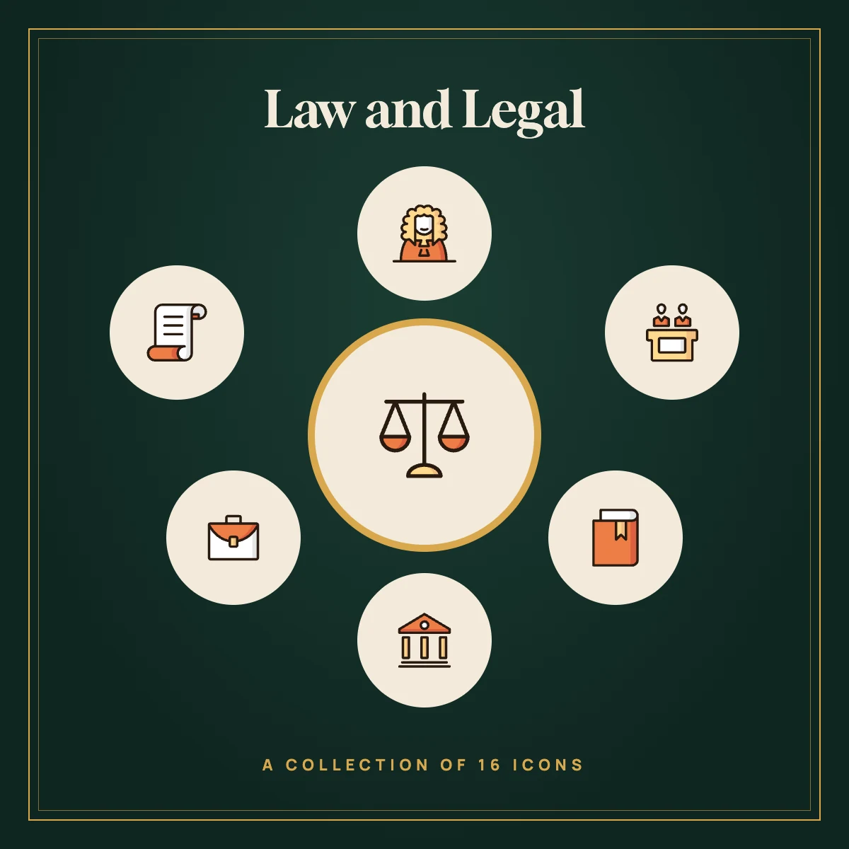 Law and Legal Icon Collection (Colour)
