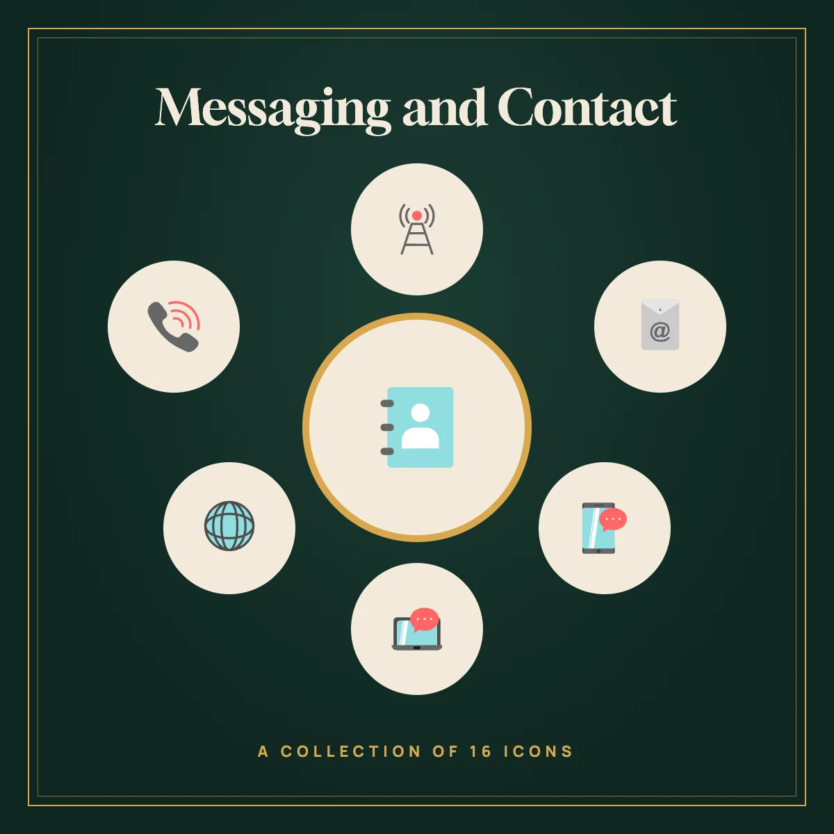 Messaging and Contact Icon Collection (Colour)