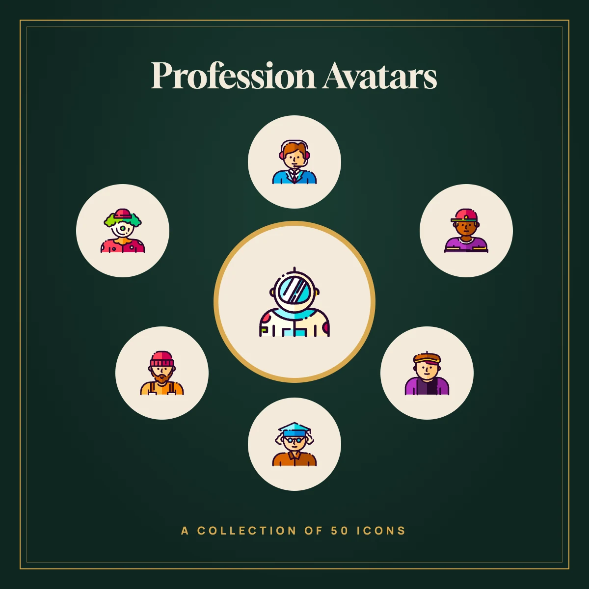 Profession Avatars Icon Collection (Colour)