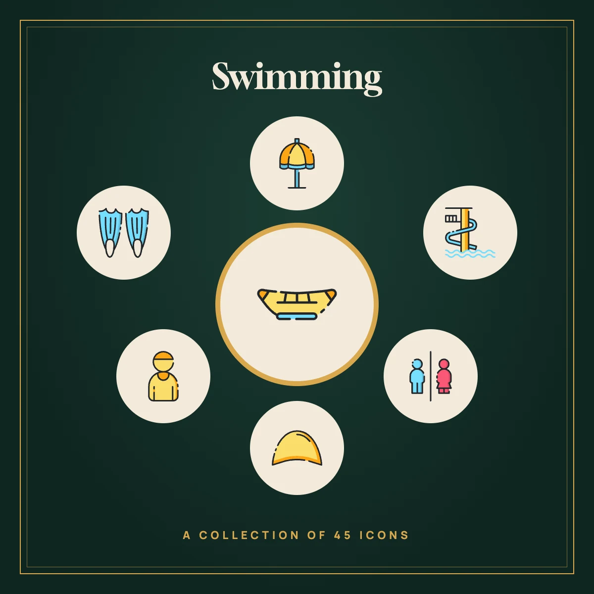 Swimming Icon Collection (Colour)