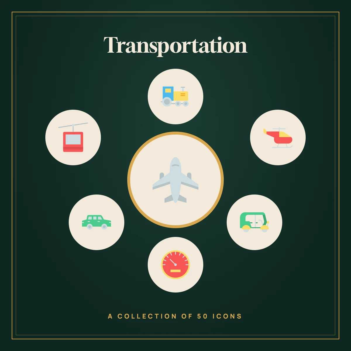 Transportation Icon Collection (Colour)
